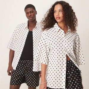 Sister Jane Polka Dot Shirt and Shorts Set Unisex Sz Small